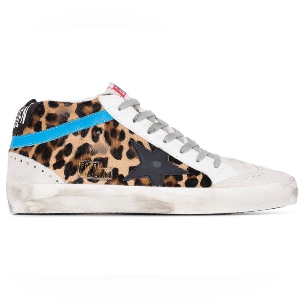 Golden Goose Mid-Star Leopard Print